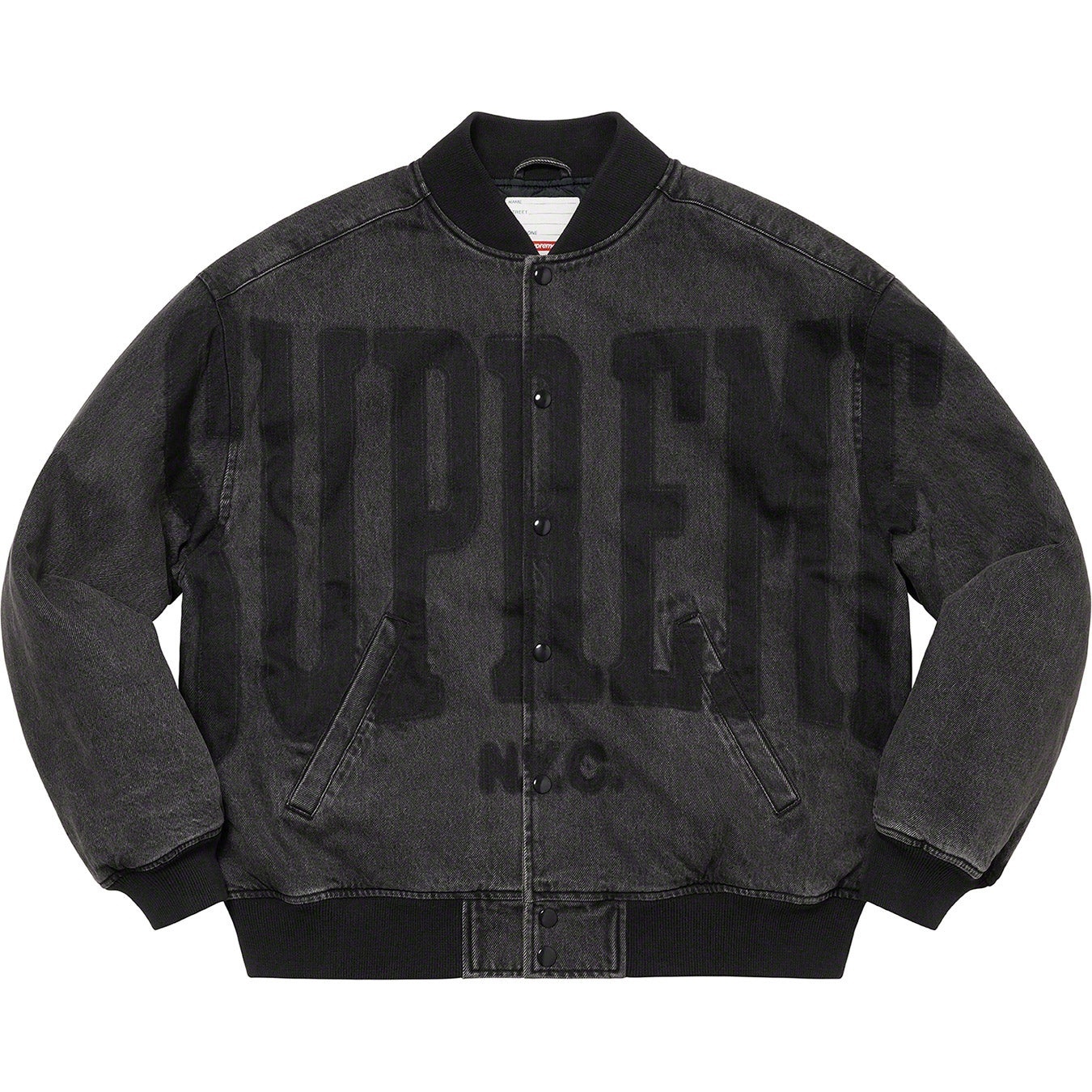 Washed Knockout Denim Varsity Jacket view 16